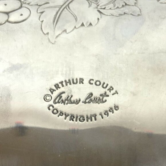 Arthur Court 1996 Grape Motif Aluminum Serving Tray Rectangle Vintage Decor - Picture 6 of 6